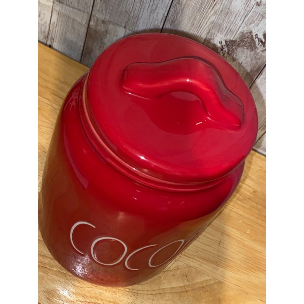 Rae Dunn Ceramic Red Cocoa Baby Canister Kitchen Cookie Jar - Picture 5 of 10